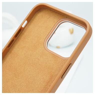 Шкіряний чохол Epik Bonbon Leather Metal Style with MagSafe Apple iPhone 12 Pro Max (6.7) Коричневий / Brown фото №4