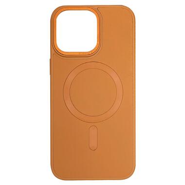 Шкіряний чохол Epik Bonbon Leather Metal Style with MagSafe Apple iPhone 13 (6.1) Коричневий / Brown фото №1