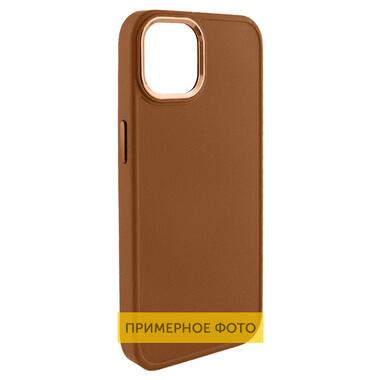 Шкіряний чохол Epik Bonbon Leather Metal Style Samsung Galaxy S22 Ultra Коричневий / Brown фото №1