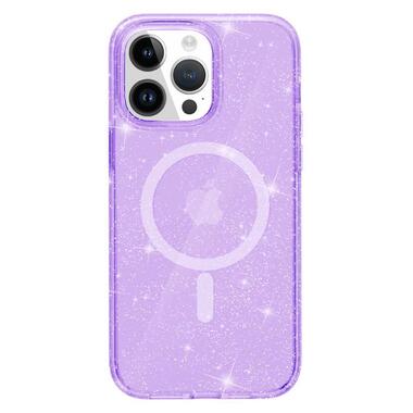 Чохол Epik TPU Galaxy Sparkle (MagFit) Apple iPhone 12 Pro / 12 (6.1) Purple Glitter фото №4
