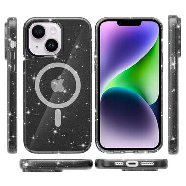 Чохол Epik TPU Galaxy Sparkle (MagFit) Apple iPhone 13 / 14 (6.1) Black Glitter фото №2