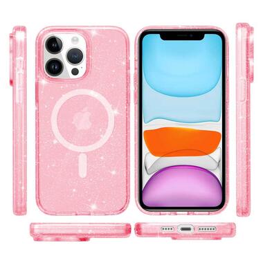 Чехол Epik TPU Galaxy Sparkle (MagFit) Apple iPhone 13 Pro (6.1) Pink+Glitter фото №2