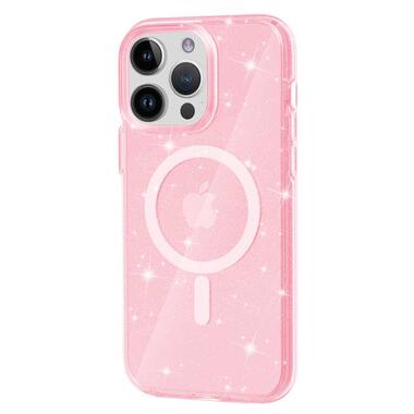 Чехол Epik TPU Galaxy Sparkle (MagFit) Apple iPhone 13 Pro (6.1) Pink+Glitter фото №1