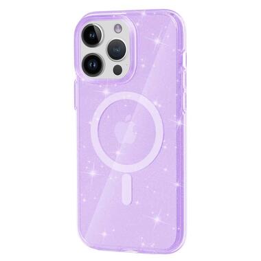Чохол Epik TPU Galaxy Sparkle (MagFit) Apple iPhone 13 Pro Max (6.7) Purple Glitter фото №1