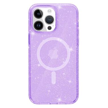 Чехол Epik TPU Galaxy Sparkle (MagFit) Apple iPhone 13 Pro Max (6.7) Purple+Glitter фото №4