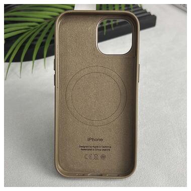 Шкіряний чохол Epik Leather Case (AAA) with MagSafe and Animation Apple iPhone 15 Pro (6.1) Light Brown фото №2