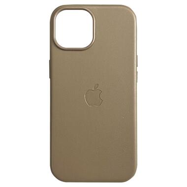 Шкіряний чохол Epik Leather Case (AAA) with MagSafe and Animation Apple iPhone 15 Pro (6.1) Light Brown фото №1