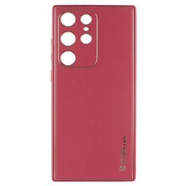 Шкіряний чохол Epik Xshield Samsung Galaxy S21 Ultra Бордовий / Plum Red фото №1