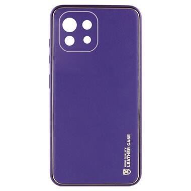 Шкіряний чохол Epik Xshield Xiaomi Mi 11 Lite Фіолетовий / Dark Purple фото №1