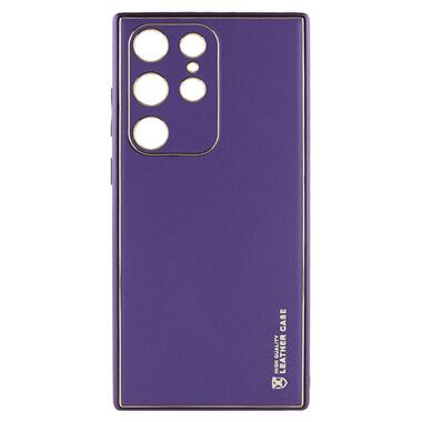 Шкіряний чохол Epik Xshield Samsung Galaxy S21 Ultra Фіолетовий / Dark Purple фото №1