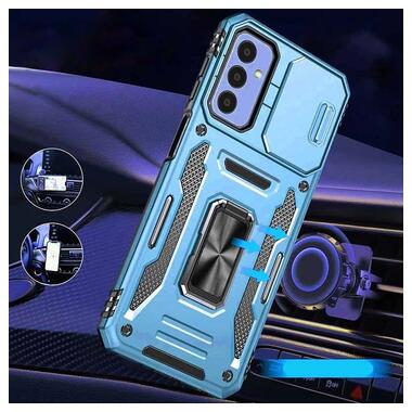 Ударопрочный чехол Epik Camshield Army Ring Samsung Galaxy A37 5G / A36 5G / A56 5G Голубой / Light Blue фото №3