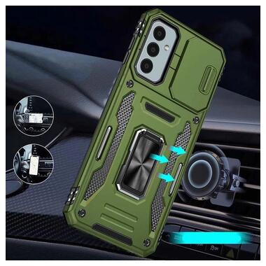 Ударопрочный чехол Epik Camshield Army Ring Samsung Galaxy A37 5G / A36 5G / A56 5G Оливковый / Army Green фото №2