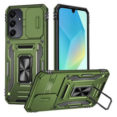 Ударопрочный чехол Epik Camshield Army Ring Samsung Galaxy A37 5G / A36 5G / A56 5G Оливковый / Army Green фото №1
