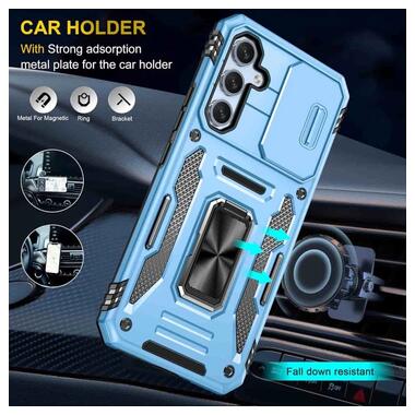 Ударопрочный чехол Epik Camshield Army Ring Samsung Galaxy A57 5G Голубой / Light Blue фото №2