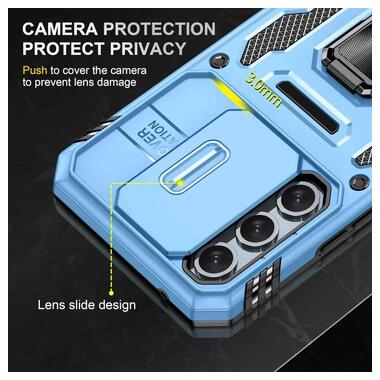 Ударопрочный чехол Epik Camshield Army Ring Samsung Galaxy A57 5G Голубой / Light Blue фото №4