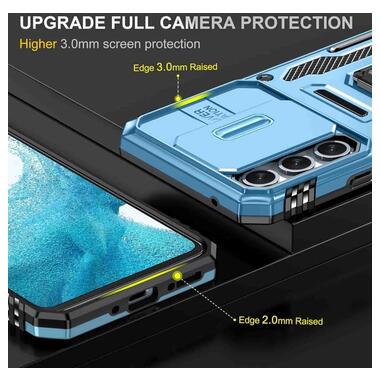 Ударопрочный чехол Epik Camshield Army Ring Samsung Galaxy A57 5G Голубой / Light Blue фото №6