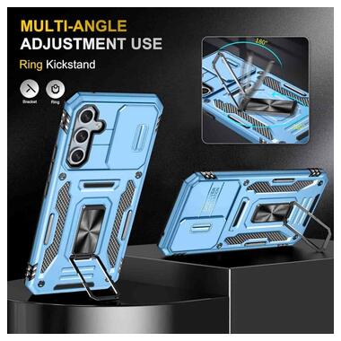 Ударопрочный чехол Epik Camshield Army Ring Samsung Galaxy A57 5G Голубой / Light Blue фото №3