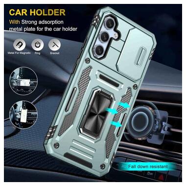 Ударопрочный чехол Epik Camshield Army Ring Samsung Galaxy A57 5G Зеленый / Light Green фото №2