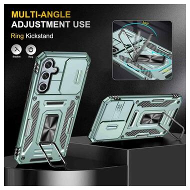 Ударопрочный чехол Epik Camshield Army Ring Samsung Galaxy A57 5G Зеленый / Light Green фото №3