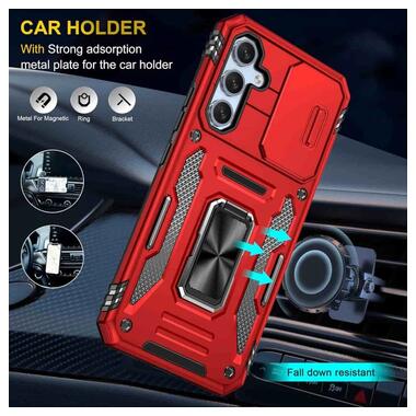 Ударопрочный чехол Epik Camshield Army Ring Samsung Galaxy A57 5G Красный / Red фото №2