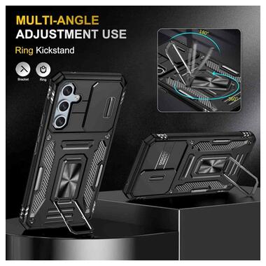 Ударопрочный чехол Epik Camshield Army Ring Samsung Galaxy A57 5G Черный / Black фото №5