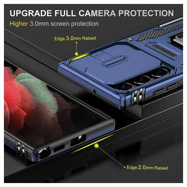Ударопрочный чехол Epik Camshield Army Ring Samsung Galaxy S23 Ultra Синий / Navy фото №6