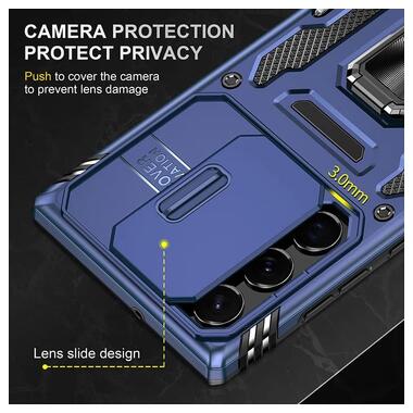 Ударопрочный чехол Epik Camshield Army Ring Samsung Galaxy S23 Ultra Синий / Navy фото №5