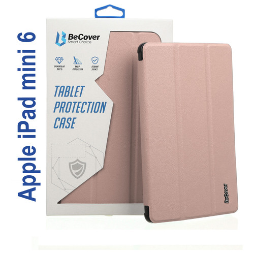 Чохол-книжка Soft Edge BeCover з кріпленням Apple Pencil для Apple iPad mini 6 2021 Pink (706808) фото №3