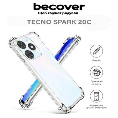 Панель BeCover Anti-Shock Tecno Spark 20C (BG7n) Clear (710617) фото №1
