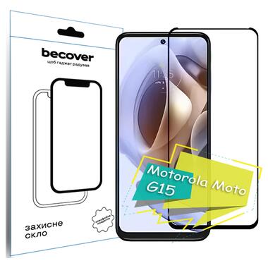 Защитное стекло BeCover Motorola Moto G15 Black (713414)  фото №1