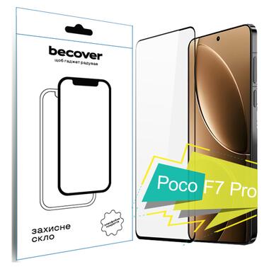 Защитное стекло BeCover Poco F7 Pro Black (713416)  фото №1
