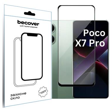 Защитное стекло BeCover Poco X7 Pro Black (713415)  фото №1