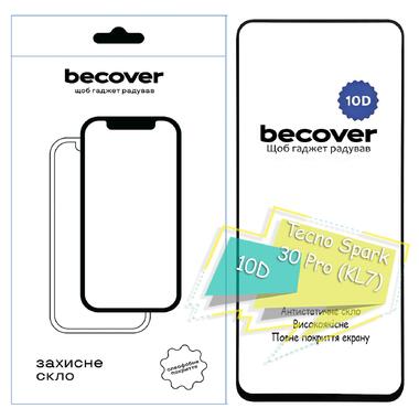 Защитное стекло BeCover Tecno Spark 30 Pro (KL7) 10D Black (713166)  фото №1