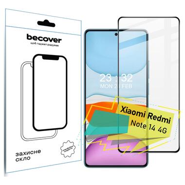 Защитное стекло BeCover Xiaomi Redmi Note 14 4G Black (713099)  фото №1