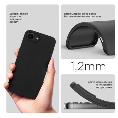 Силиконовый чехол BeCover Apple iPhone 16e Black (713238) фото №3