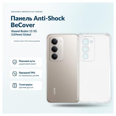 Панель Anti-Shock BeCover Xiaomi Redmi 15 5G (169mm) Global Clear (715774) фото №1