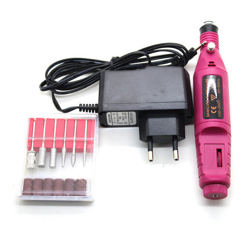 Машинка для полірування нігтів, манікюру, педикюру, фрезер MM 300 Pink (77700622) фото №5