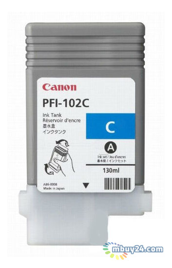 Картридж струменевий Canon PFI-102C для Canon iPF500/600/700 Cyan фото №1