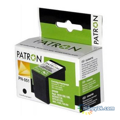 Картридж Patron Epson Stylus Color 740/760/800/850/860/1160(PN-051)BLACK (CI-EPS-T051150-B-PN) фото №1