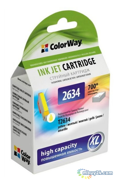 Картридж ColorWay для Epson XP600/605/700 Yellow (CW-EPT2634) фото №1