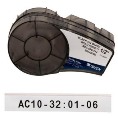 Стрічка для принтера етикеток Brady M21-500-414 BradyGrip, 12.7мм х 3.05м, black on white, Velcro (151515) фото №1