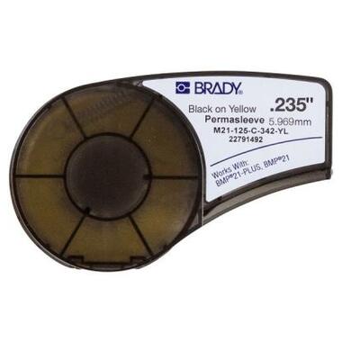 Стрічка для принтера етикеток Brady термозбіжна трубка для кабелю, O 1.2 - 2.8 мм, чорний на жов (M21-125-C-342-YL) фото №1