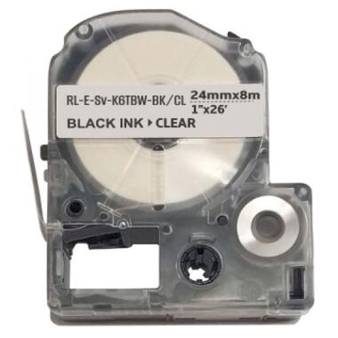 Стрічка для принтера етикеток UKRMARK ESv-K5TBW-BK/CL, сумісна з LK5TBW, 18 мм х 9м. black on transparent (LK5TBW) (E-Sv-K5TBW-BK/CL) фото №1