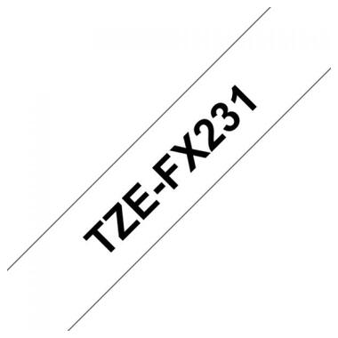 Стрічка для принтера етикеток UKRMARK сумісна з TZEFX231. гнучка, 12мм х 8м. black on white (TZeFX231) (CBTZF231) фото №2