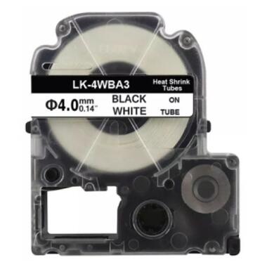 Стрічка для принтера етикеток UKRMARK трубка термозбіжна сумісна з LK4WBA5, 9мм х 2,5м, black on white (LK4WBA5_) фото №1