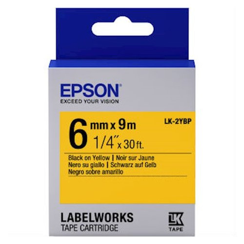 Картридж зі стрічкою Epson LK2YBP Pastel 6мм/9м Black/Yellow (C53S652002) фото №1