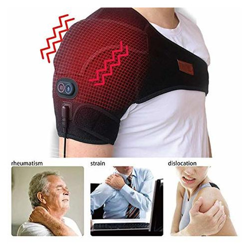 Масажер для плеча Creatrill Massaging Heated Shoulder Wrap Brace, Shoulder Heat Therapy Wrap Heating Pad для полегшення м’язового болю, замороженого плеча, бурситу, тендиніту, ротаційної манжети фото №2