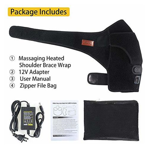 Масажер для плеча Creatrill Massaging Heated Shoulder Wrap Brace, Shoulder Heat Therapy Wrap Heating Pad для полегшення м’язового болю, замороженого плеча, бурситу, тендиніту, ротаційної манжети фото №5
