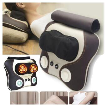 Масажна роликова подушка XPRO Massage Pillow 8802-003 MASSAGE PILLOW коричнева (MER-15182_741) фото №3