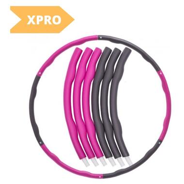 Обруч масажний XPRO Hula Hoop WM-53 сірий з рожевим (MER-15010_251) фото №2
